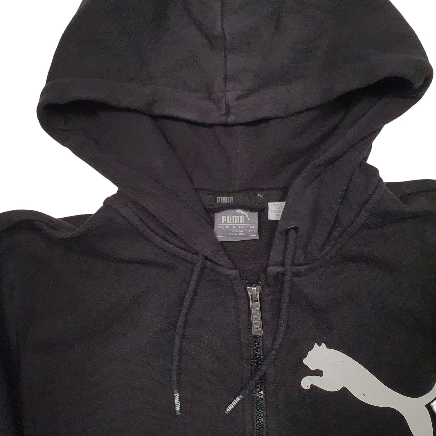 Mens Black Puma Spellout Full Zip Jumper