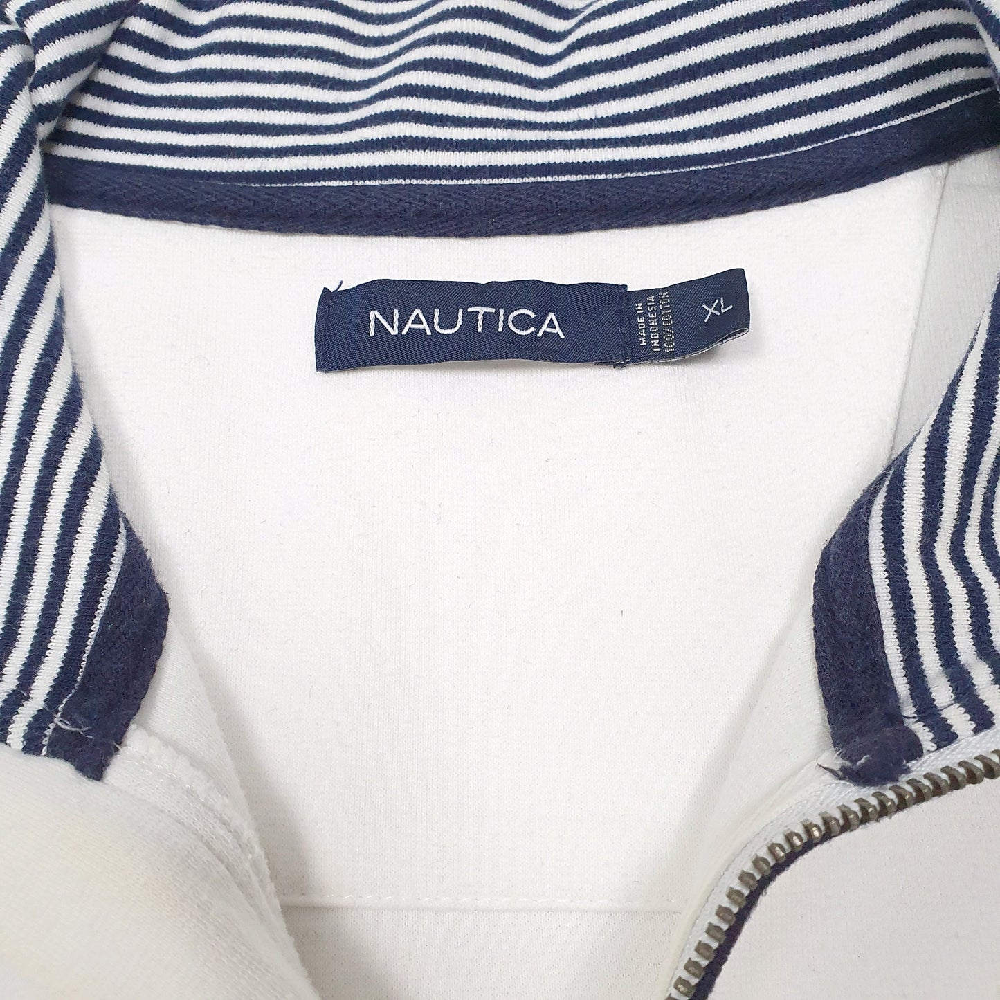 Mens White Nautica  Quarter Zip Jumper