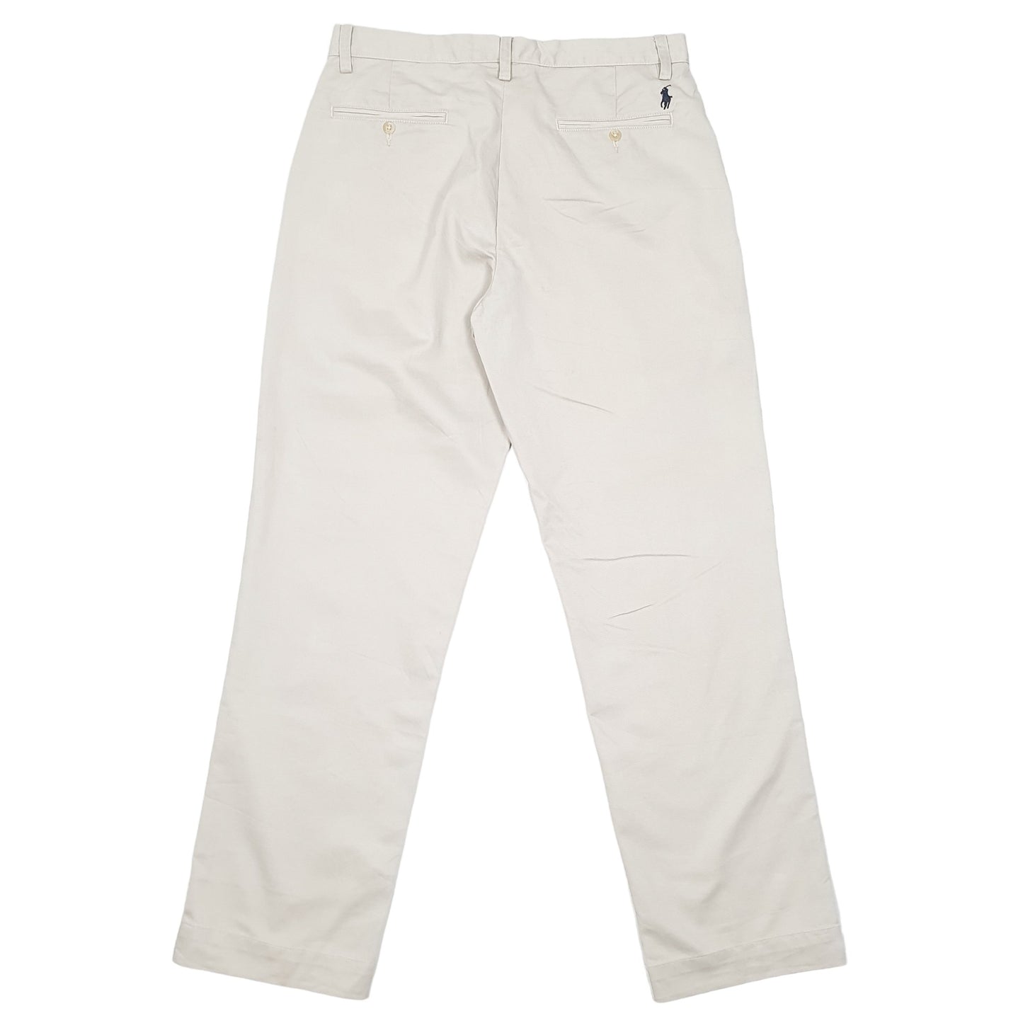 Mens Beige Polo Ralph Lauren Preston Pant Flat Front Chino Trousers