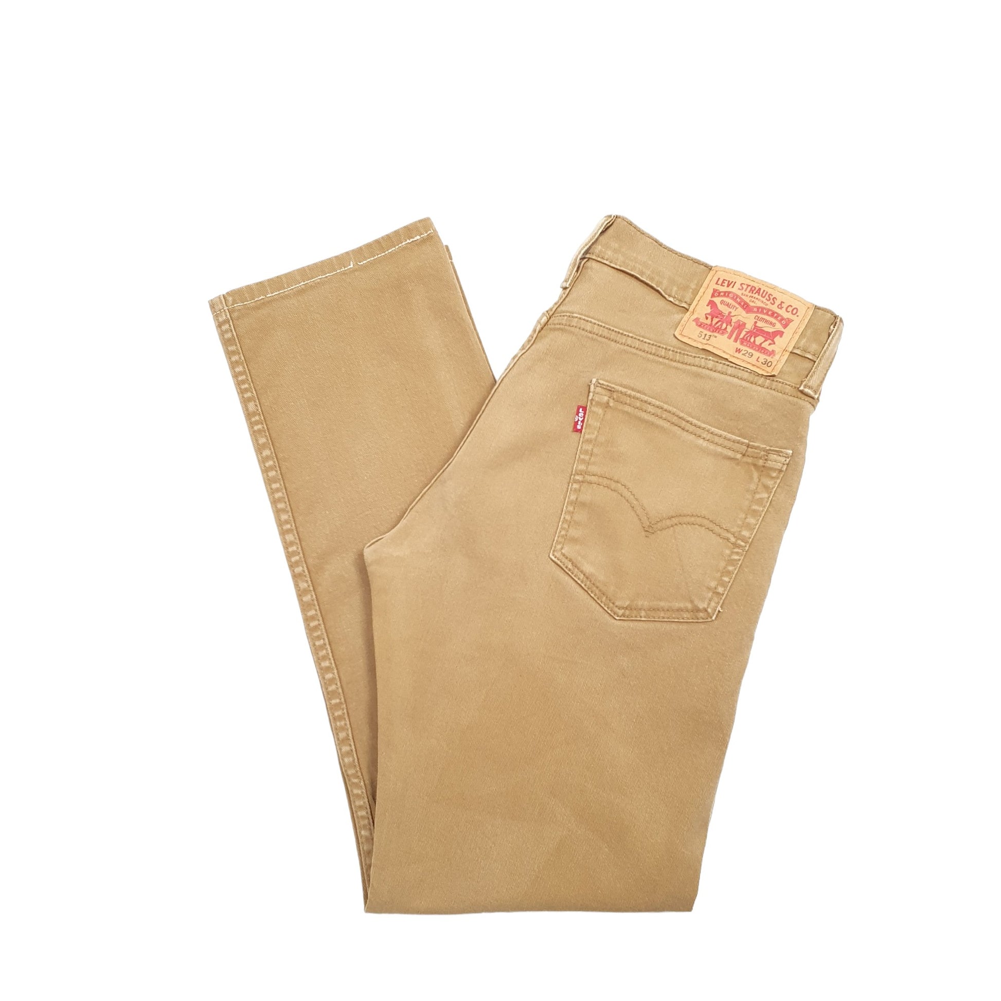 Levis 513 Slim Fit Jeans W29 L27 Beige