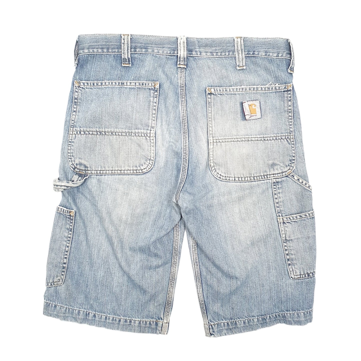 Mens Blue Carhartt Carpenter Bermuda Dungaree Denim Shorts