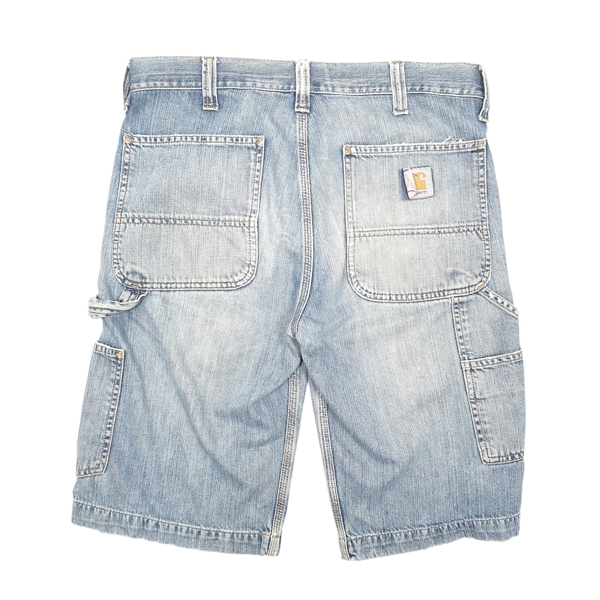 Mens Blue Carhartt Carpenter Bermuda Dungaree Denim Shorts