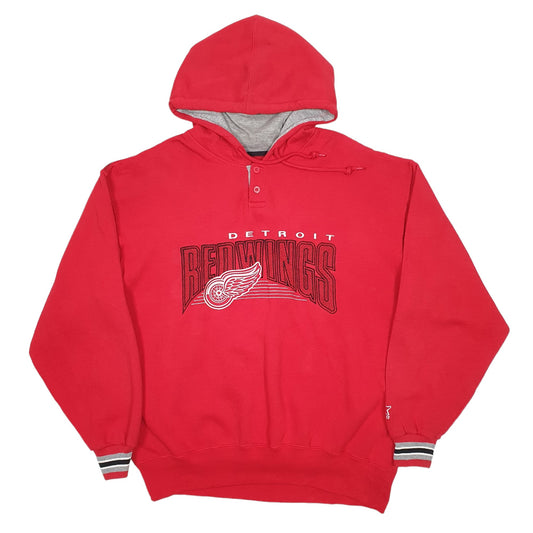 Mens Red Starter Detroit Redwings NHL Hockey Hoodie Jumper