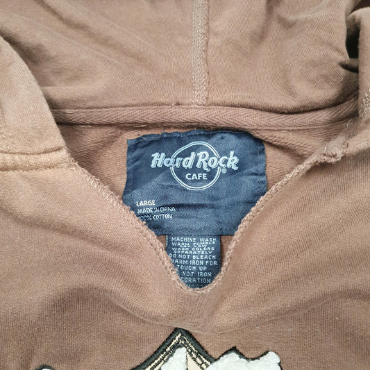 Womens Brown Hard Rock Cafe Denver Hoodie Jumper