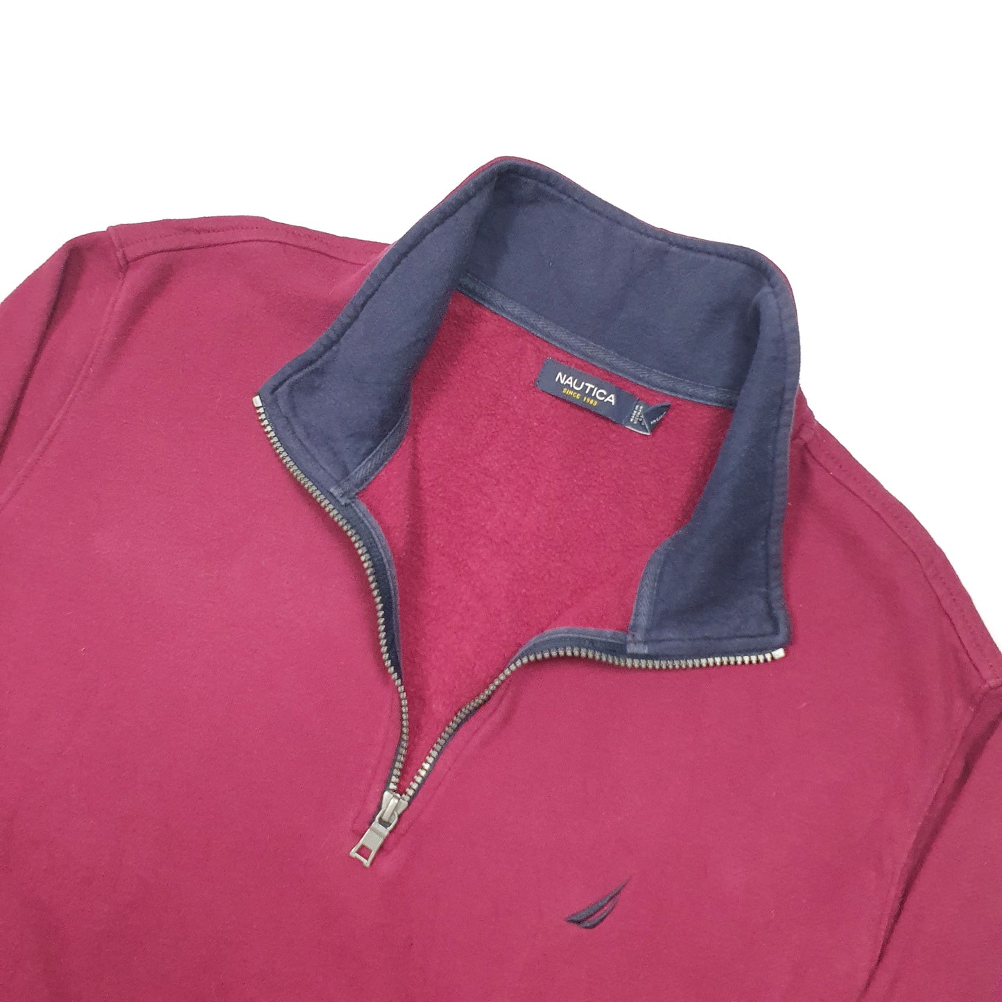 Nautica Quarter Zip XL Burgandy