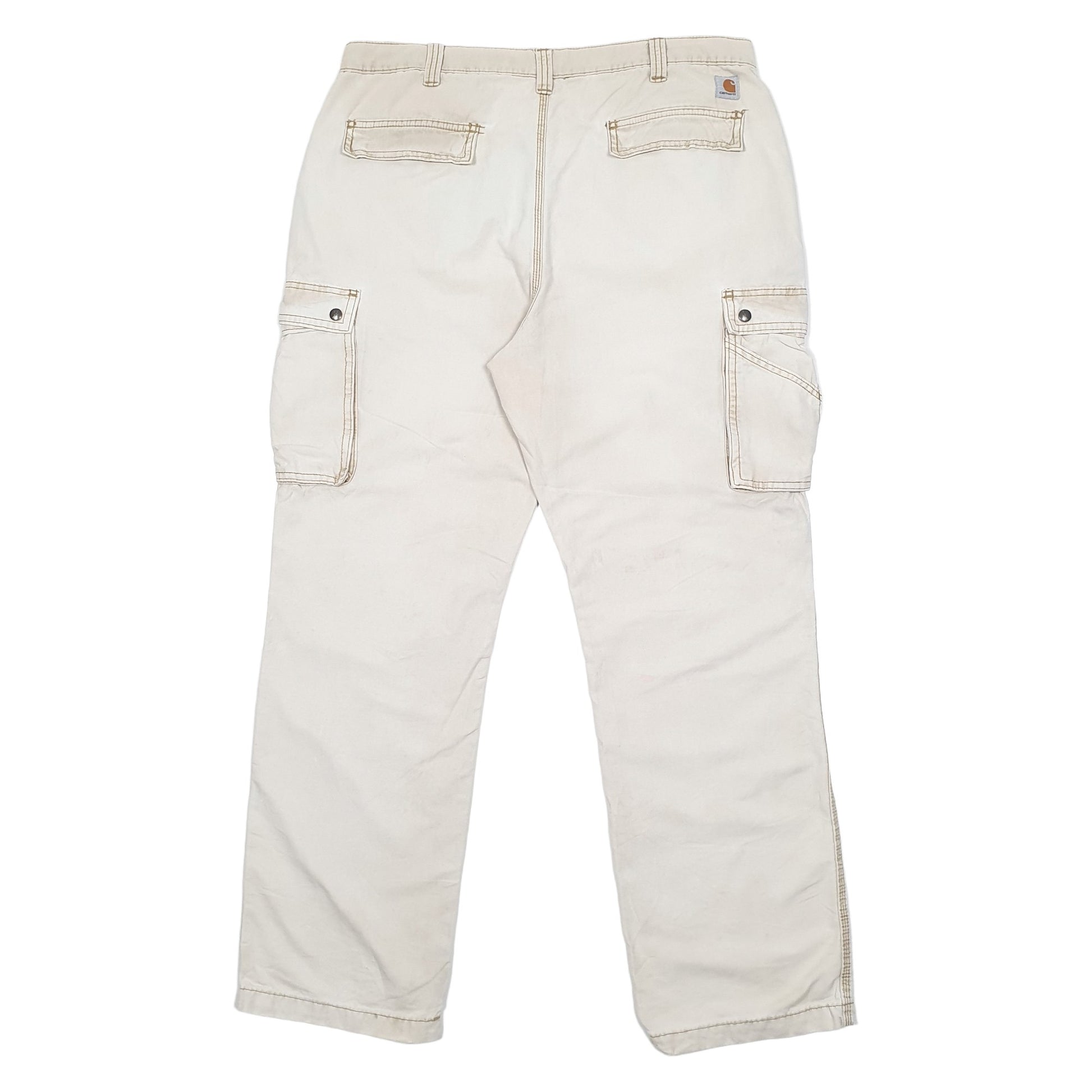 Mens Cream Carhartt  Cargo Trousers