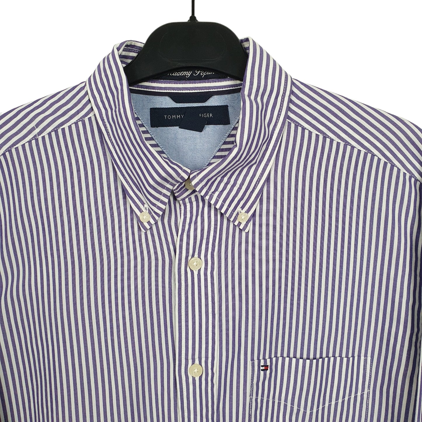 Tommy Hilfiger Long Sleeve Regular Fit Pinstripe Shirt Purple