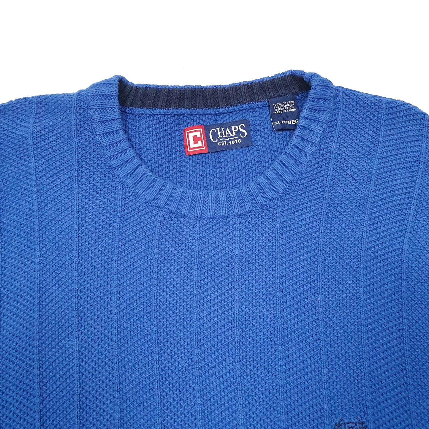 Mens Blue Ralph Lauren Chaps Knit Jumper Crewneck Jumper