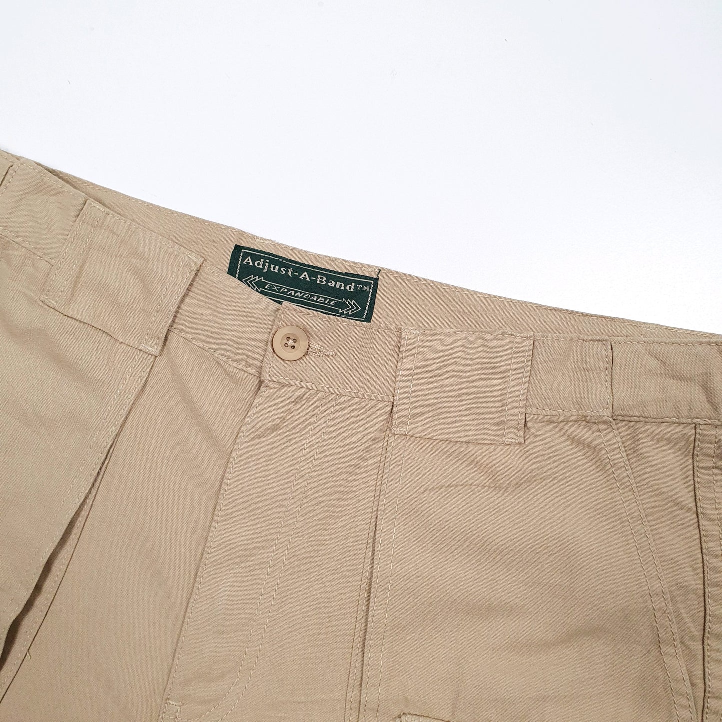 Mens Beige Adjust-a-band  Cargo Shorts