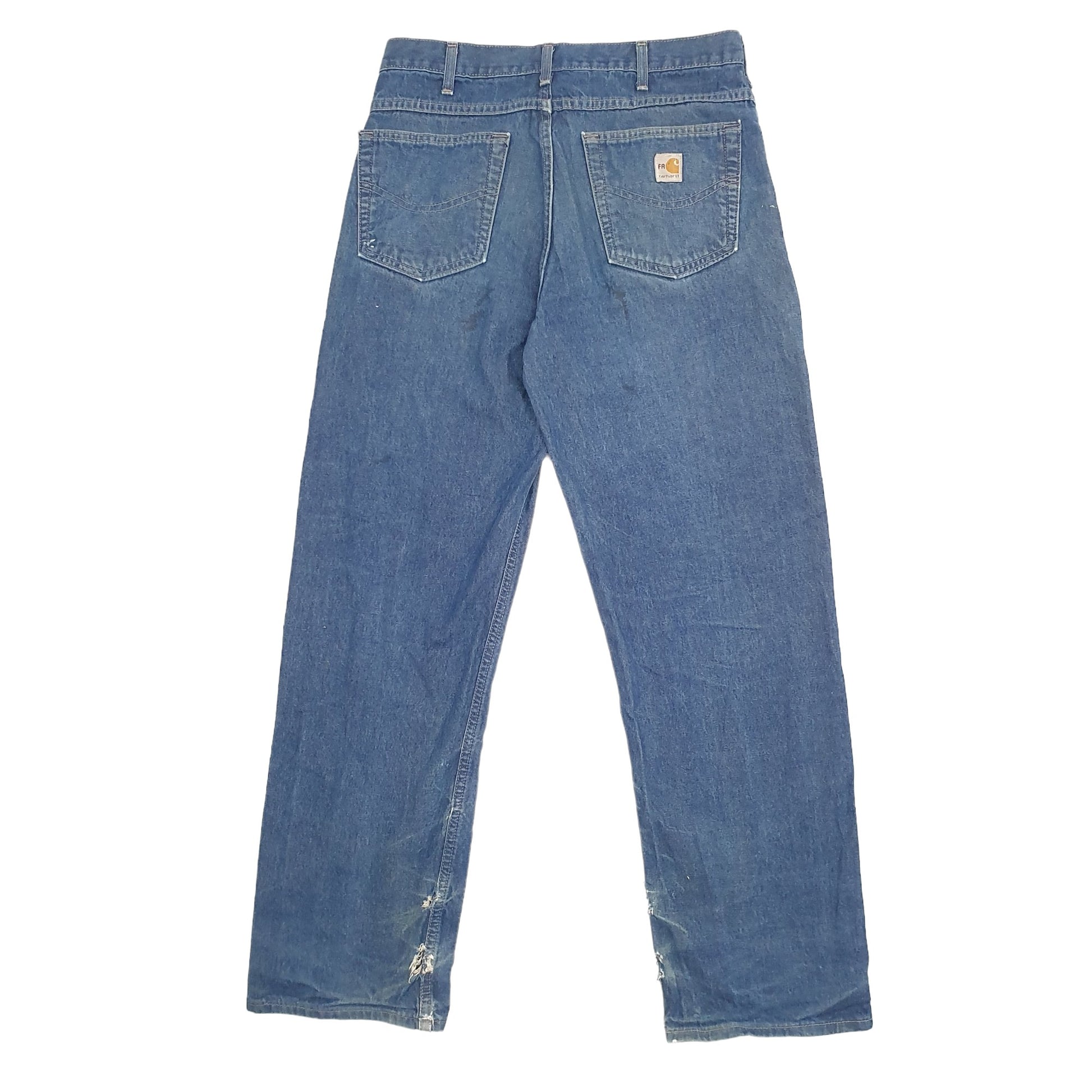 Mens Blue Carhartt Fire Resistant Carpenter JeansW32 L30