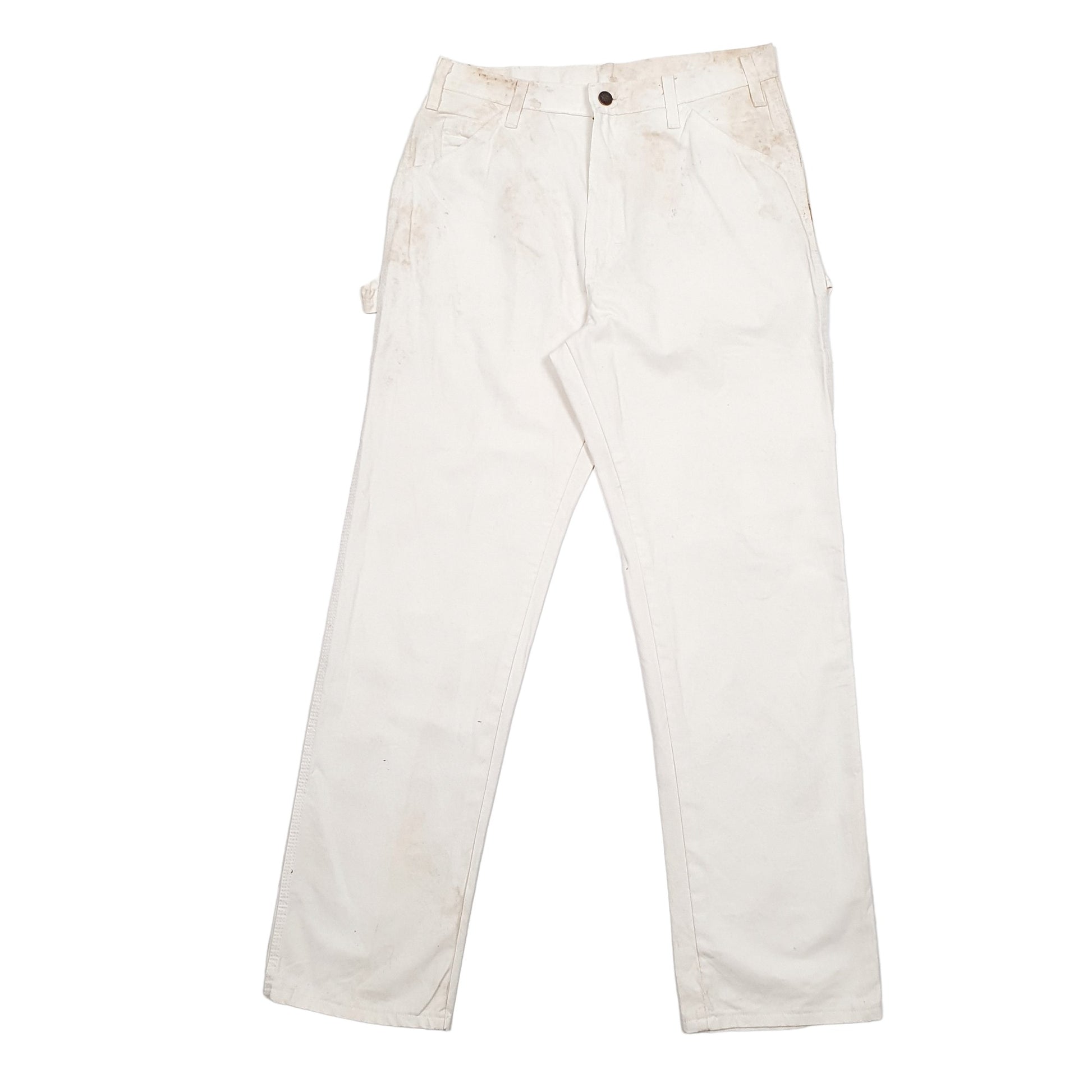 Mens White Dickies  Carpenter Trousers
