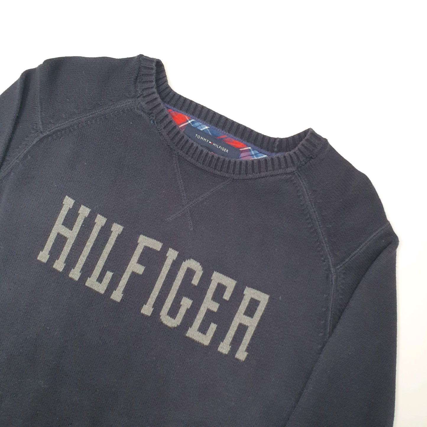 Tommy Hilfiger Spellout Knit Crewneck M Navy