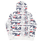Mens White Fila Hoodie Full Zip Jumper