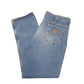 Mens Blue Carhartt Lined Winter Thermal Carpenter Trousers