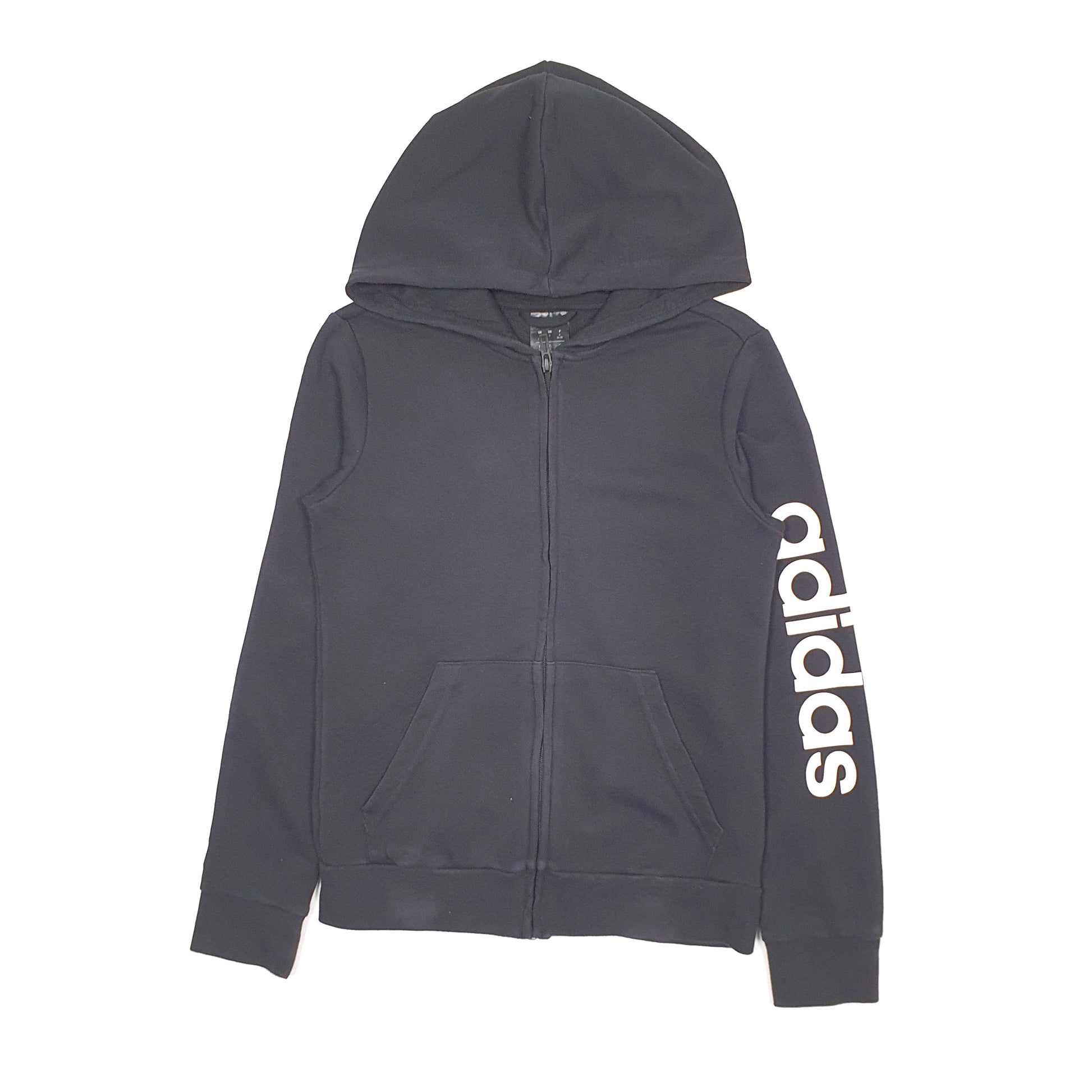 Womens Black Adidas Hoodie Full Zip Jumper