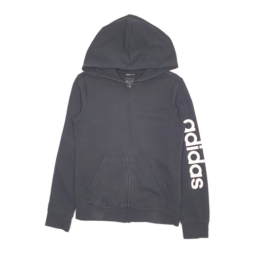 Womens Black Adidas Hoodie Full Zip Jumper