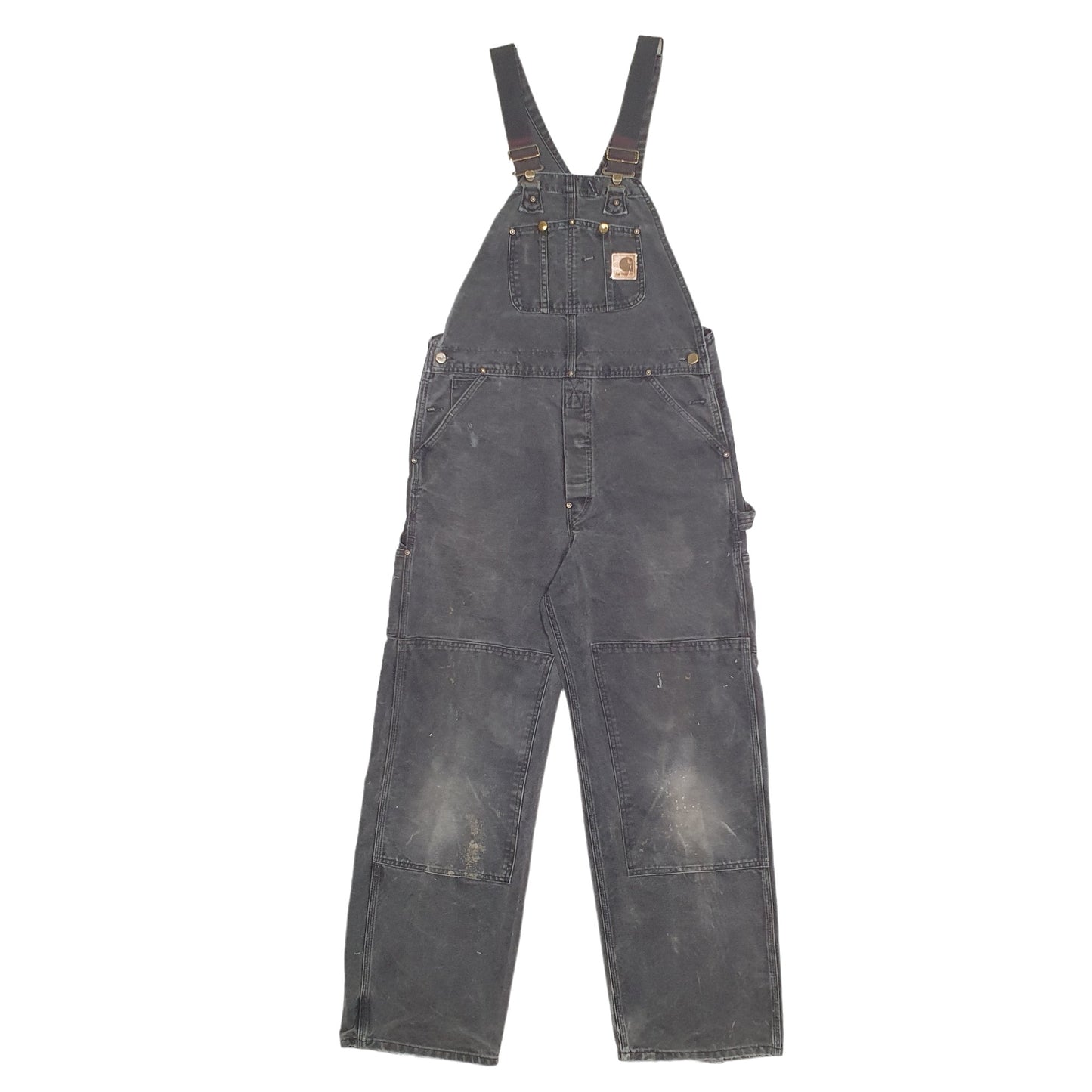 Mens Grey Carhartt Vintage Double Knee Made In USA Dungaree Trousers