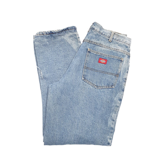 Mens Blue Dickies Lined Thermal Winter Insulated Casual JeansW32 L31