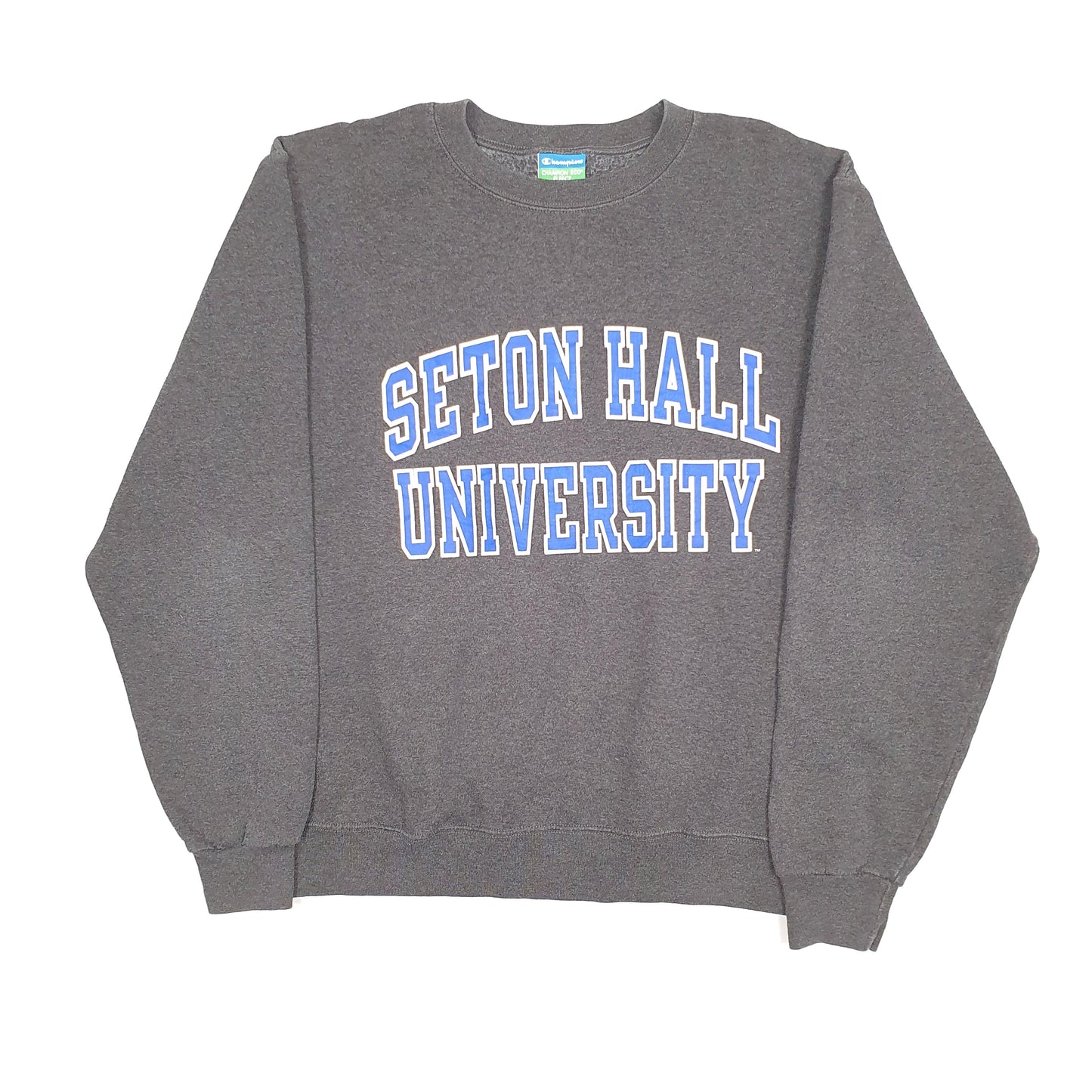 Mens Grey Champion Eco Fleece USA College Crewneck Jumper