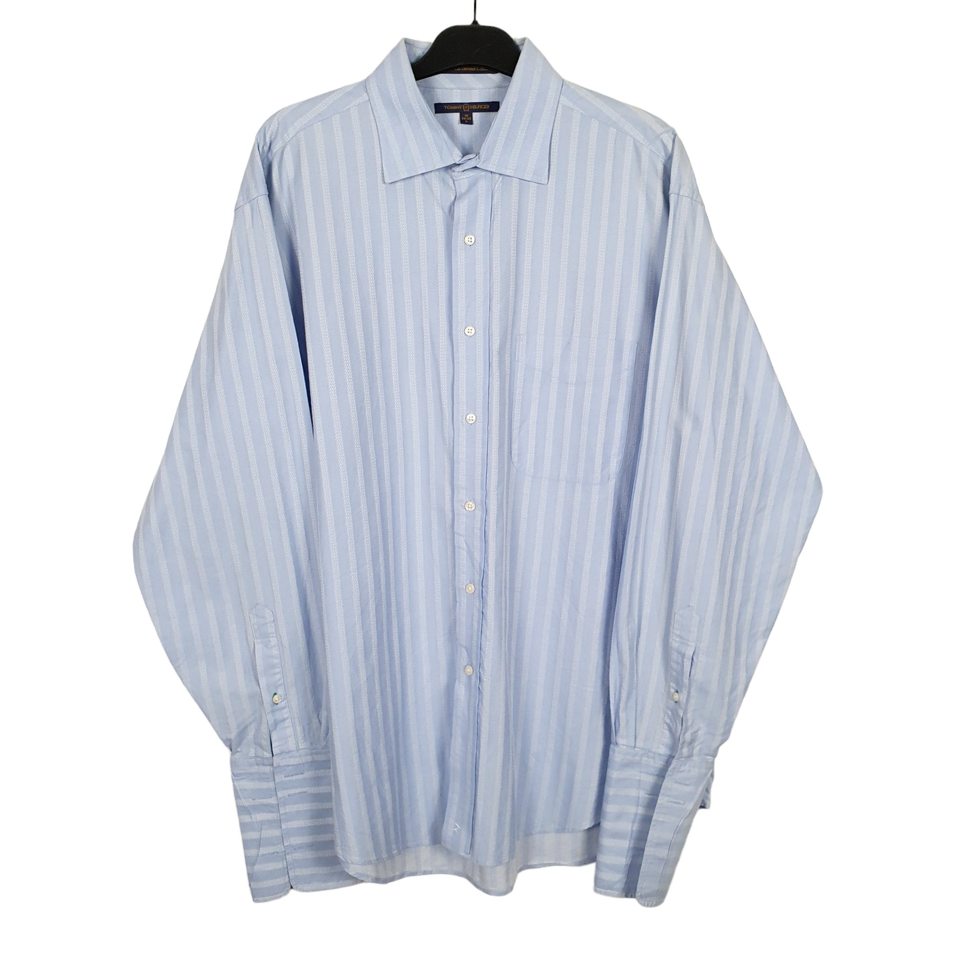 Tommy Hilfiger Long Sleeve Regular Fit Pinstripe Shirt Blue