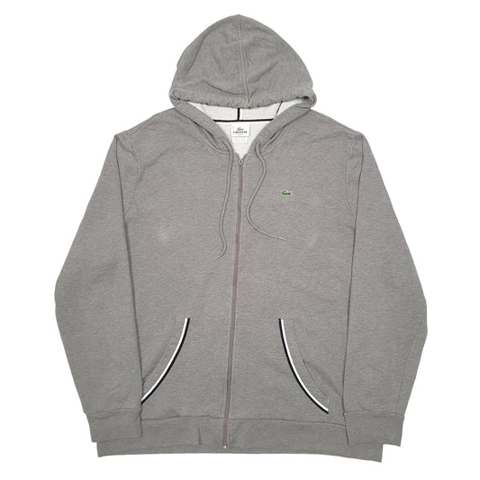 Mens Grey Lacoste Full Zip Jumper