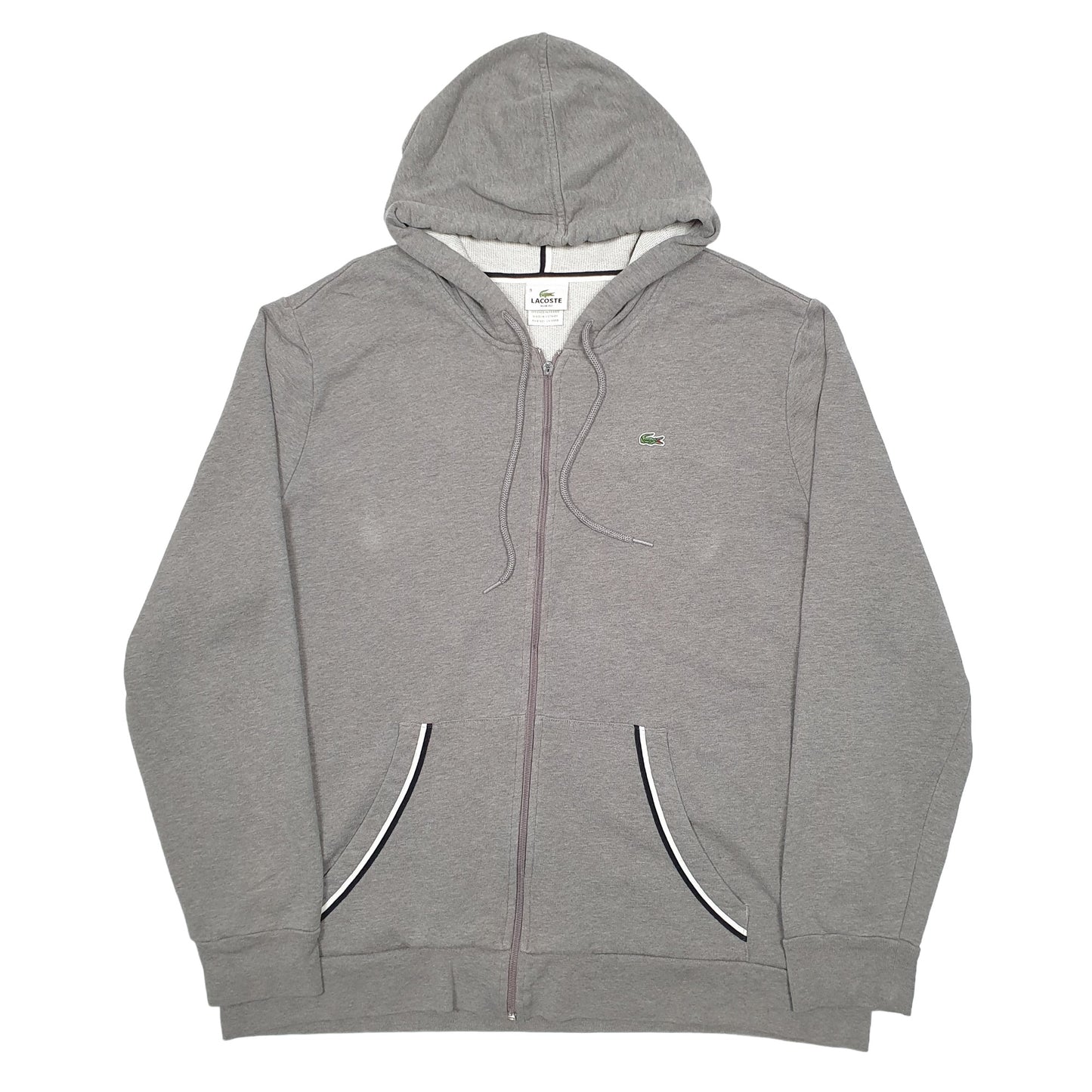 Mens Grey Lacoste  Full Zip Jumper