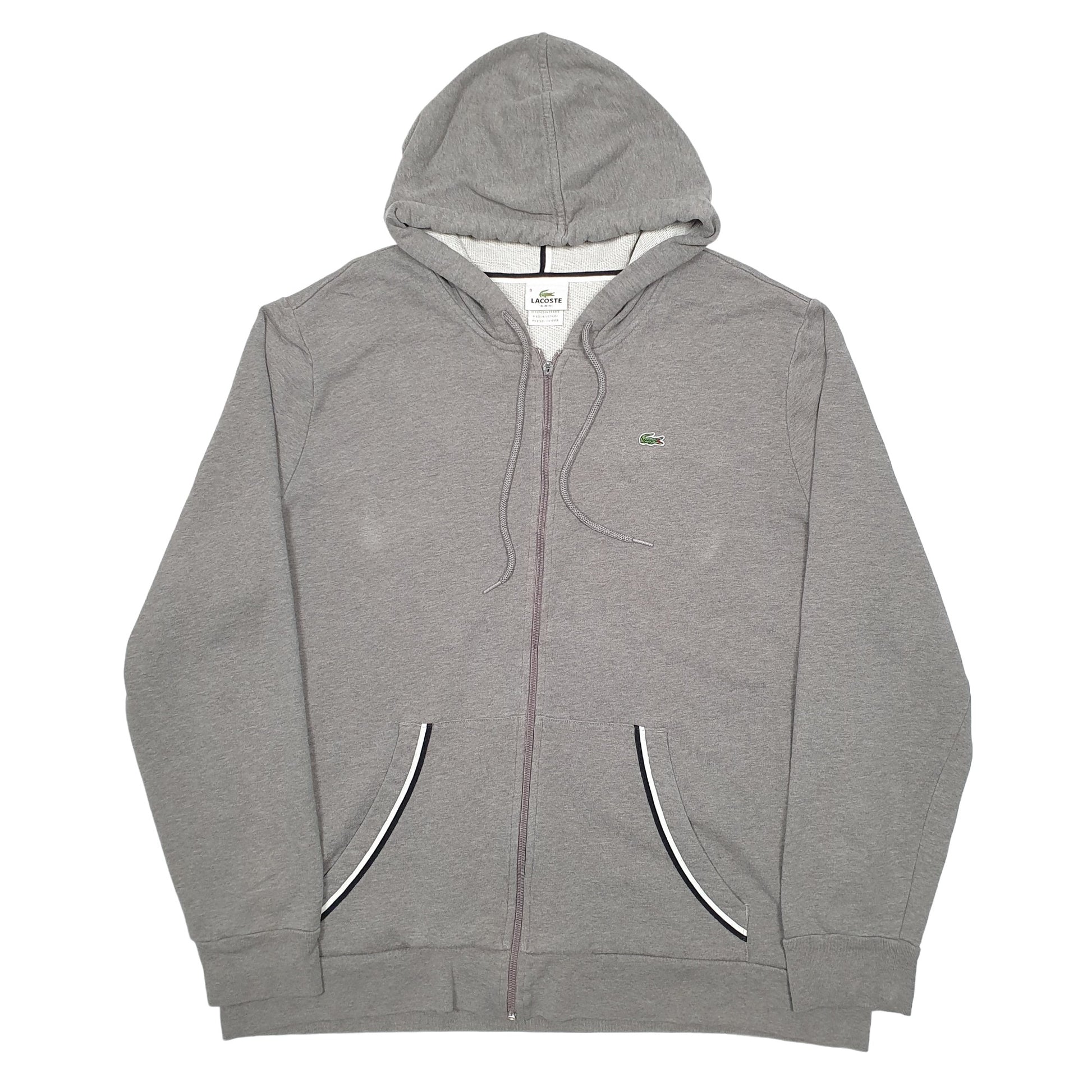 Mens Grey Lacoste  Full Zip Jumper