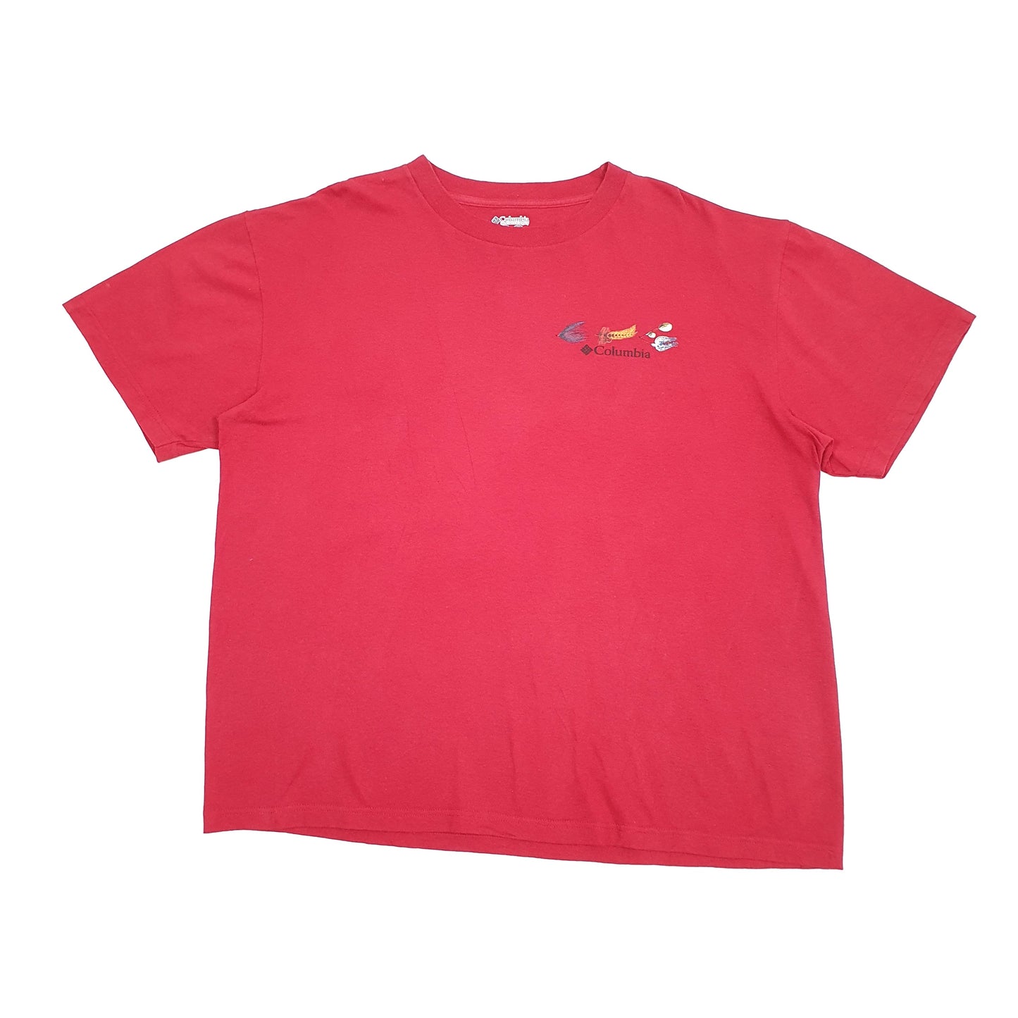 Mens Red Columbia Sportswear PFG Performance Fishing Gear Short Sleeve T Shirt