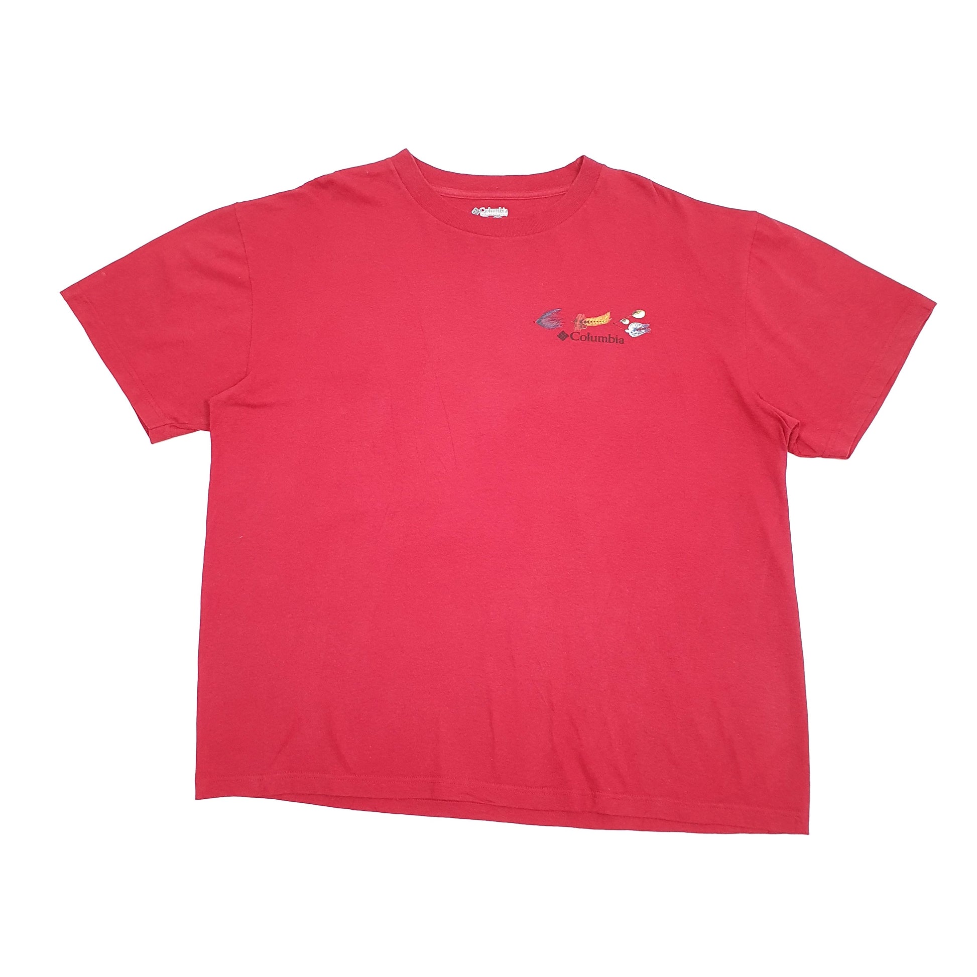 Mens Red Columbia Sportswear PFG Performance Fishing Gear Short Sleeve T Shirt