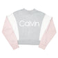 Womens Grey Calvin Klein Cropped Short Crewneck Jumper