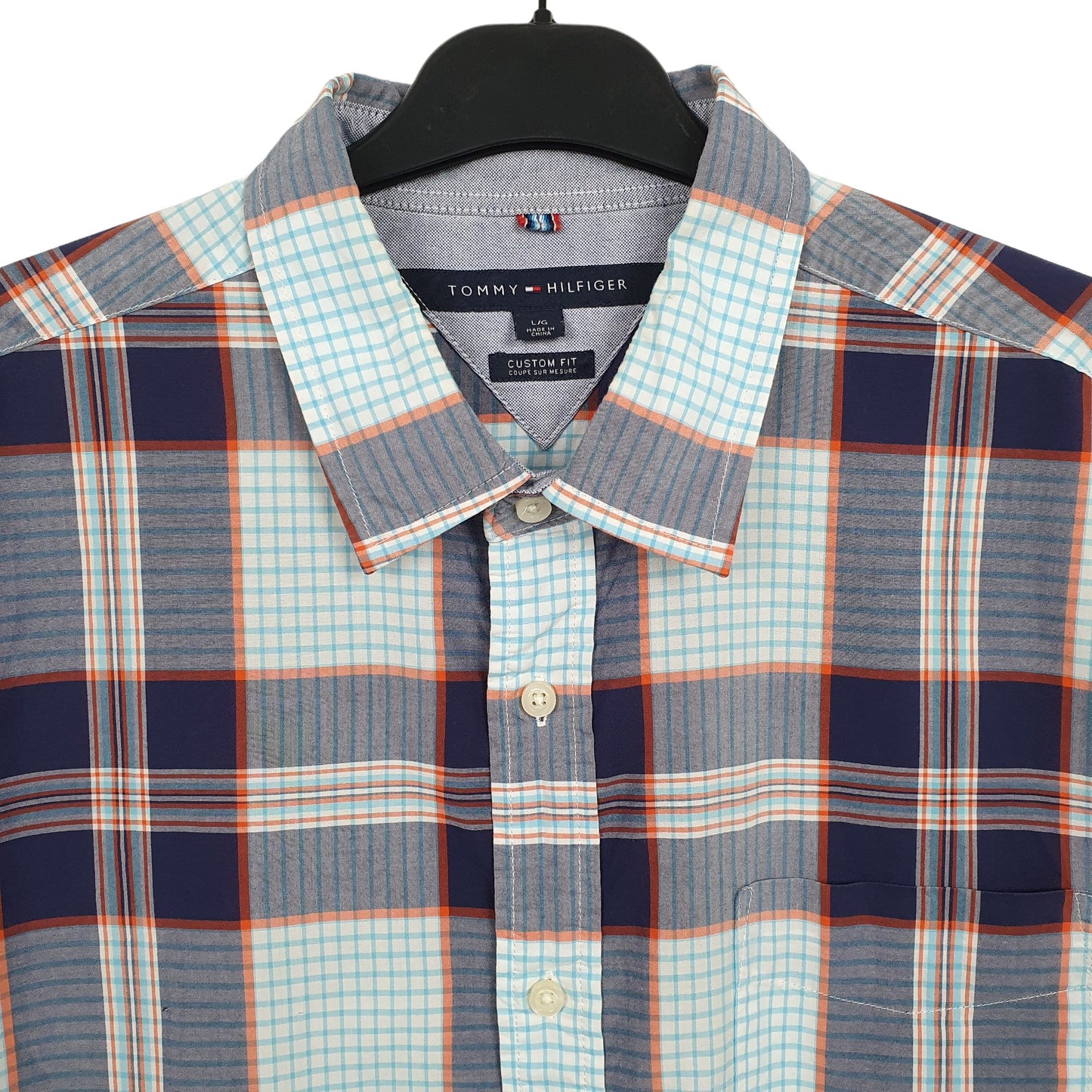 Tommy Hilfiger Short Sleeve Regular Fit Check Shirt Blue