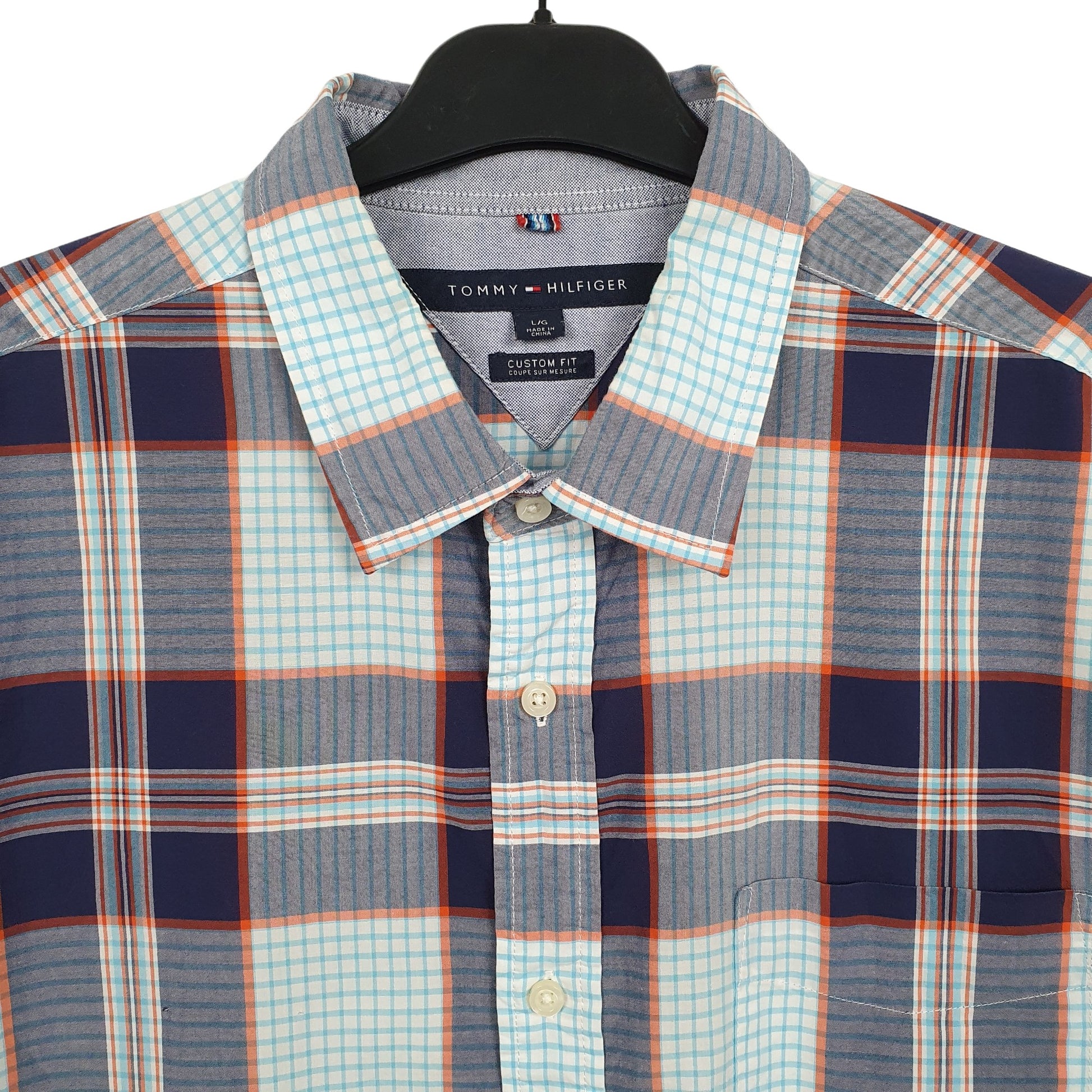 Tommy Hilfiger Short Sleeve Regular Fit Check Shirt Blue