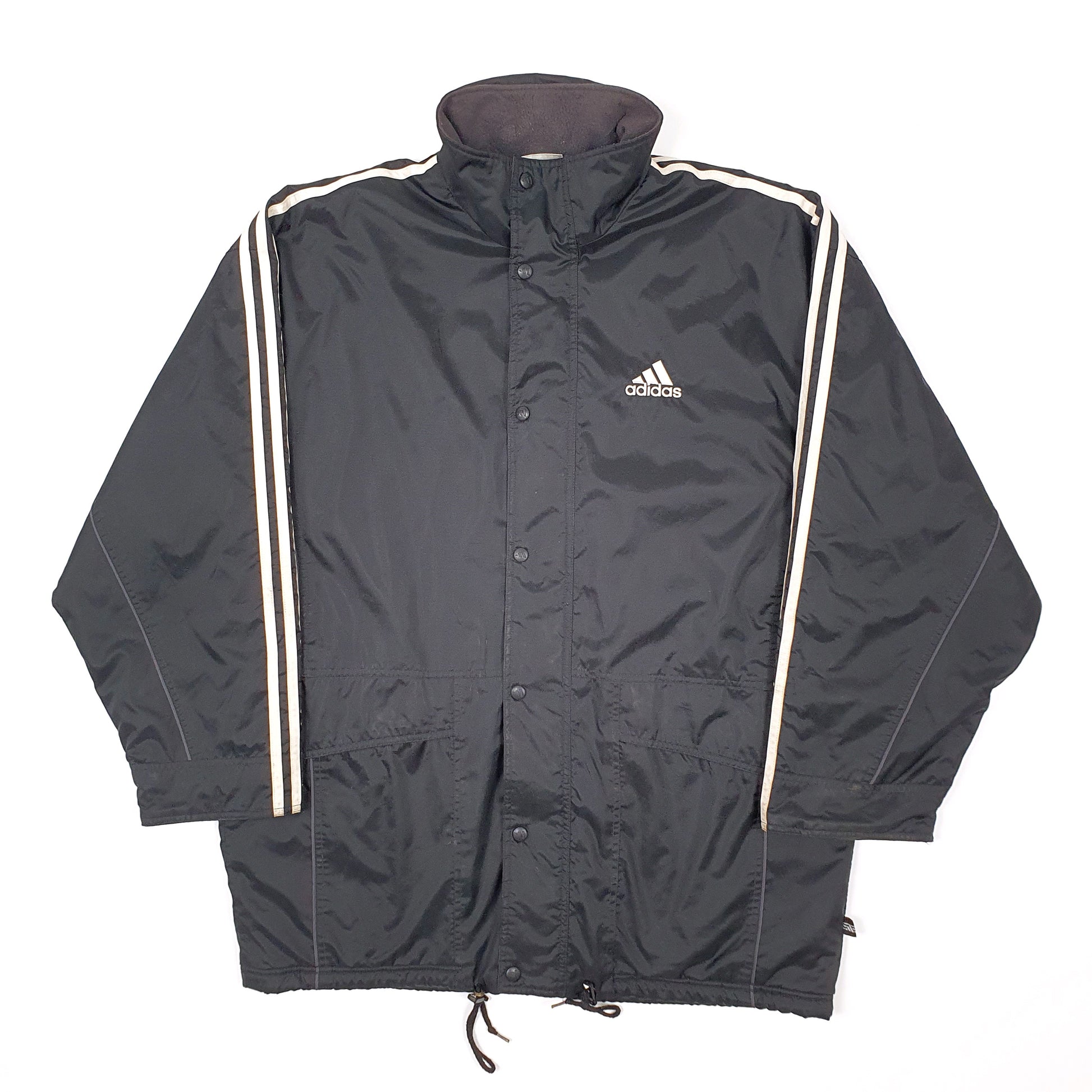 Mens Black Adidas Trench Pitchside Vintage Padded Jacket Coat
