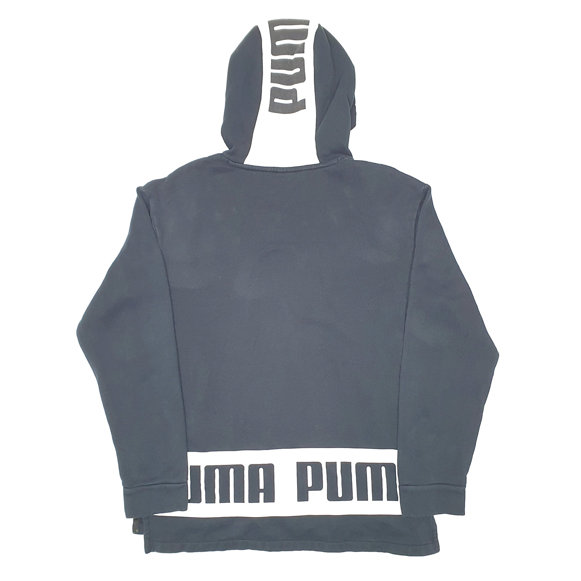 Mens Black Puma Spellout Hoodie Jumper