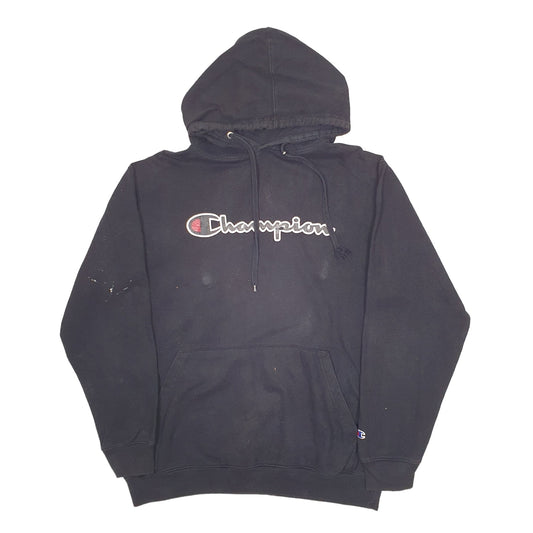 Mens Black Champion Spellout Hoodie Jumper