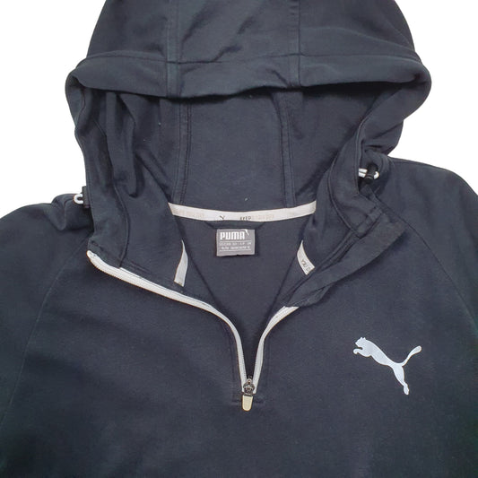 Mens Black Puma Active Running Sport Hoodie Jumper