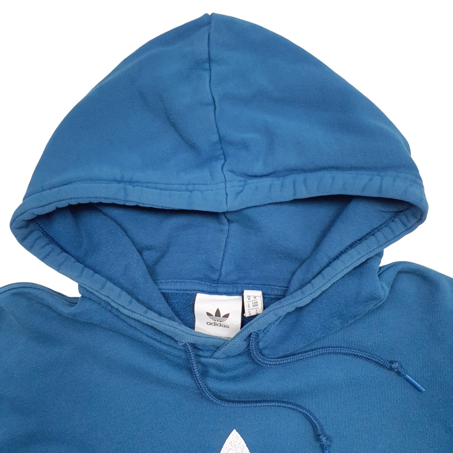 Mens Blue Adidas Spellout Hoodie Jumper