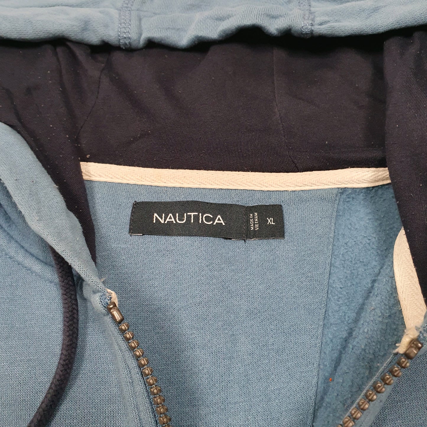 Mens Blue Nautica Hoodie Full Zip Jumper