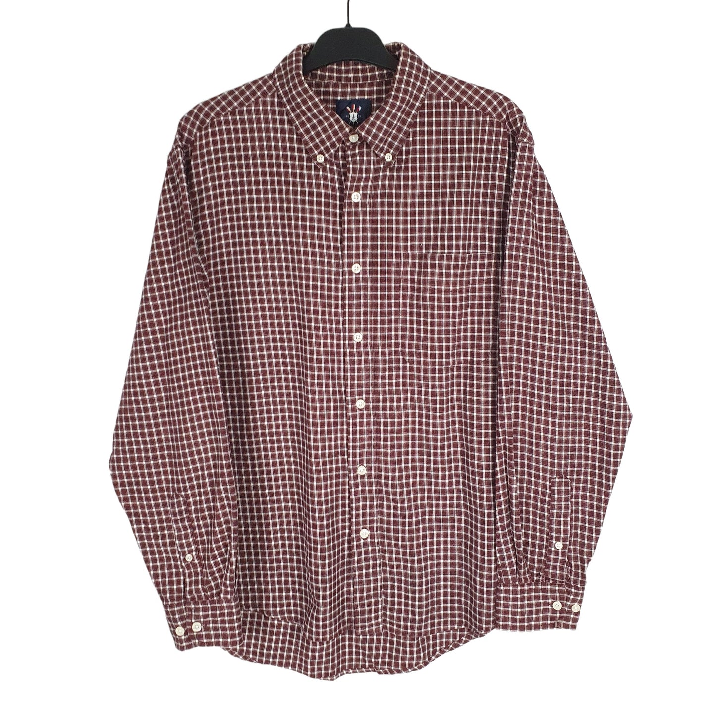 Ivy Crew Flannel Shacket Long Sleeve Regular Fit Check Shirt Burgundy