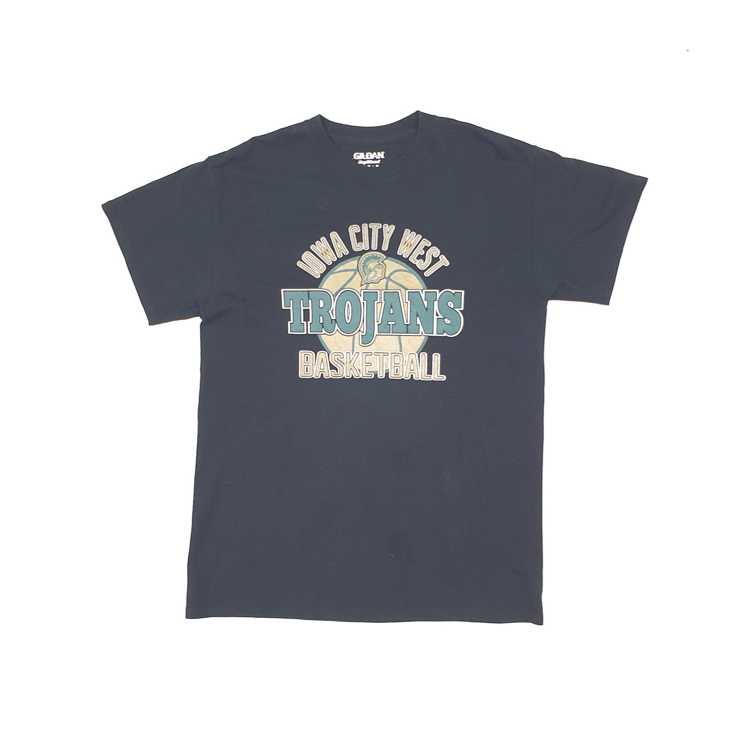 Gildan USA Vintage Trojans Basketball Short Sleeve T Shirt Black