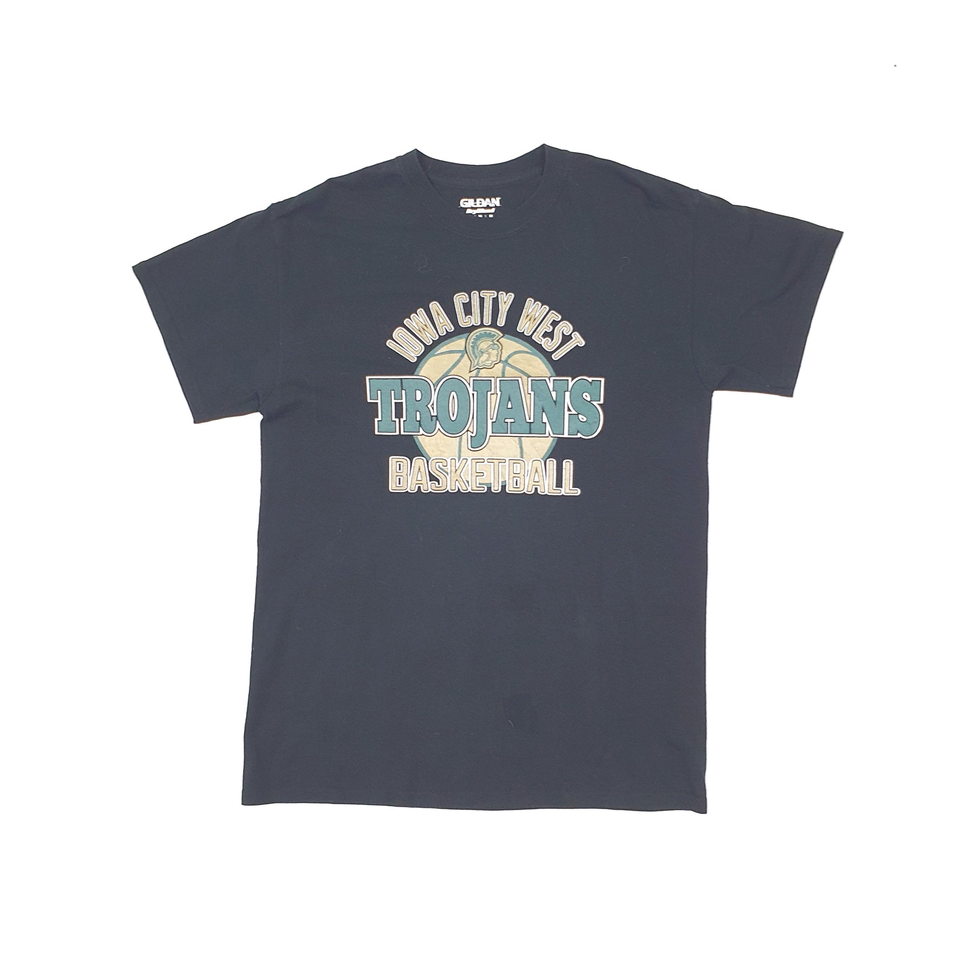 Gildan USA Vintage Trojans Basketball Short Sleeve T Shirt Black