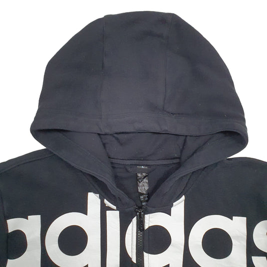 Mens Black Adidas Spellout Full Zip Jumper