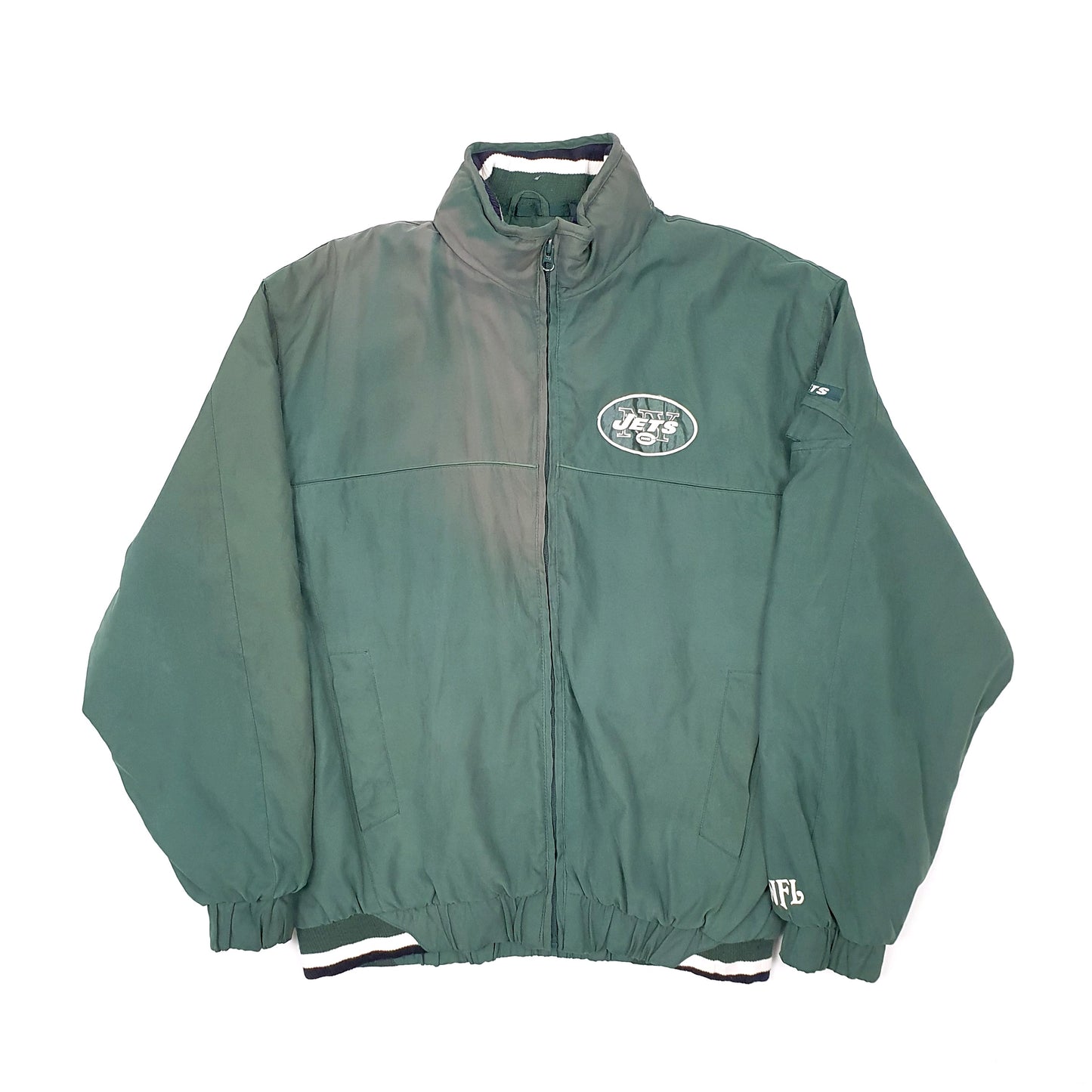 Mens Green NFL New York Jets Football Padded Bomber Jacket Coat