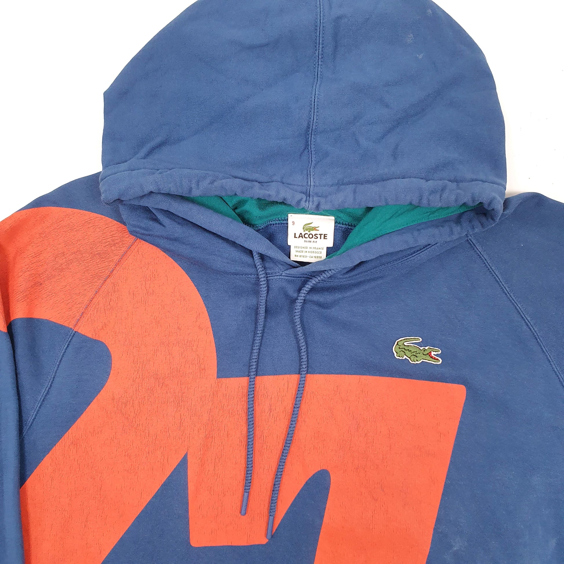 Mens Blue Lacoste 27 Hoodie Jumper