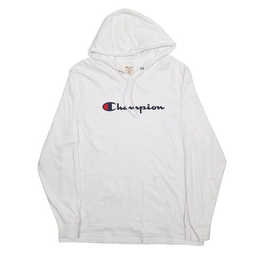 Mens White Champion Hoodie Jumper