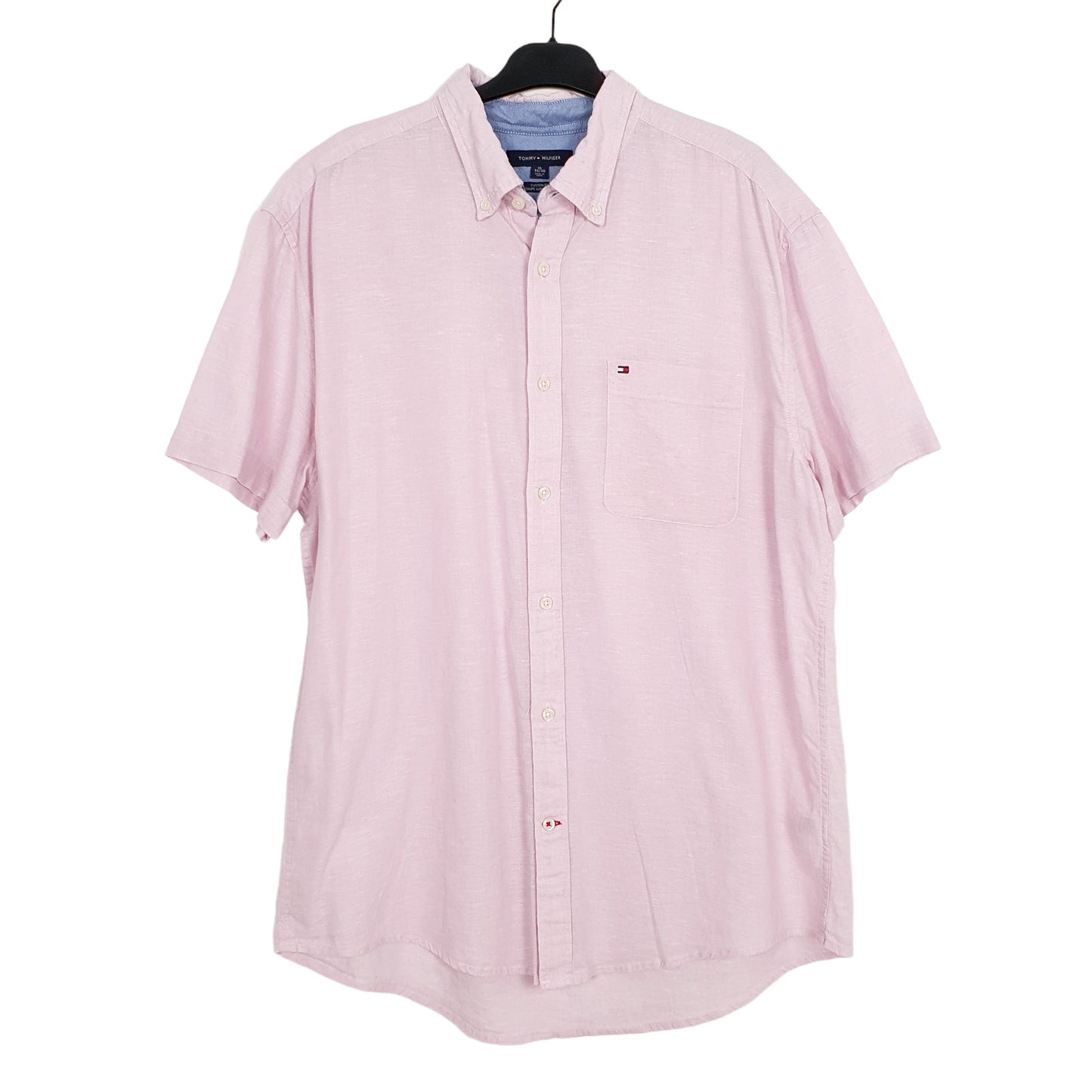 Tommy Hilfiger Short Sleeve Custom Fit Shirt Pink