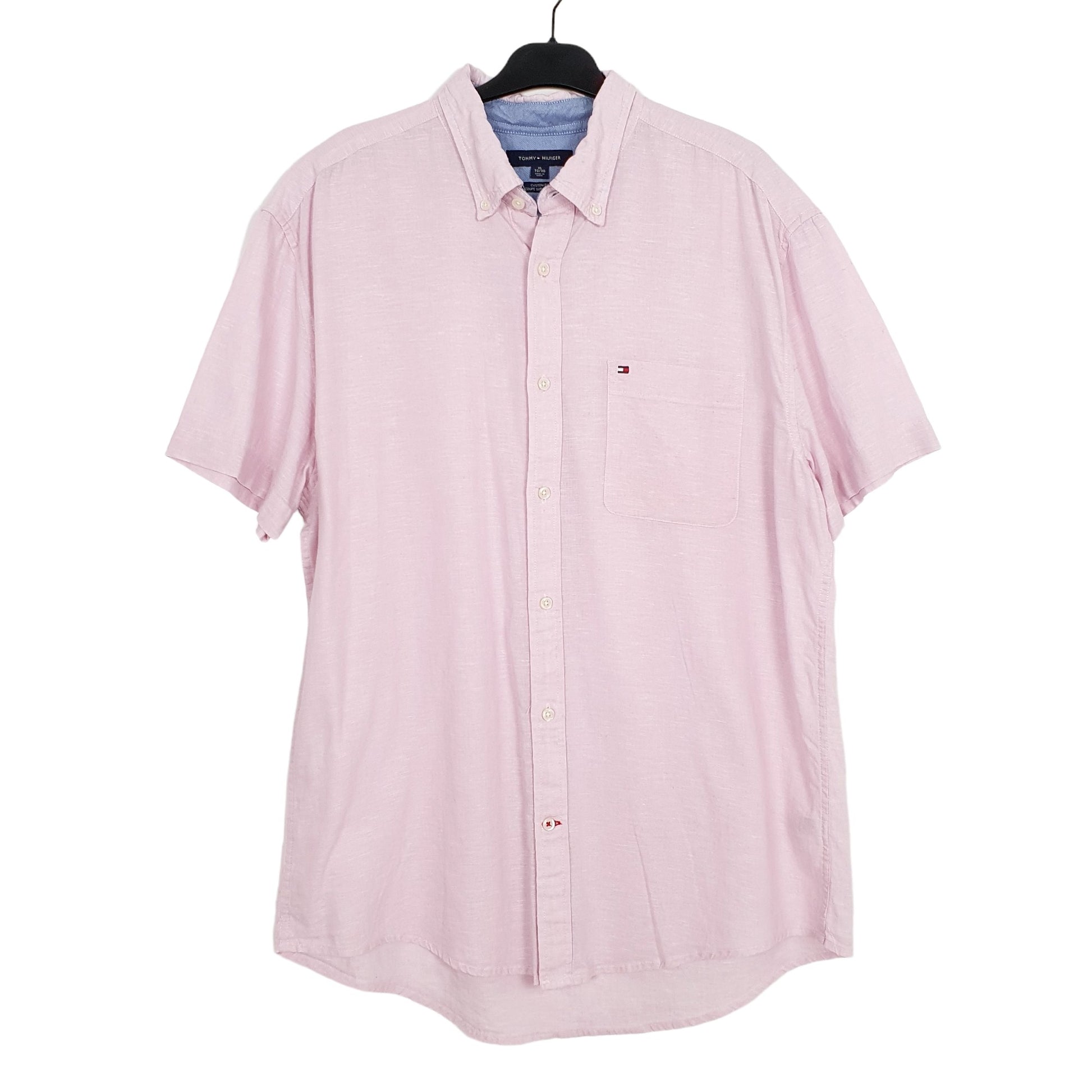 Tommy Hilfiger Short Sleeve Custom Fit Shirt Pink
