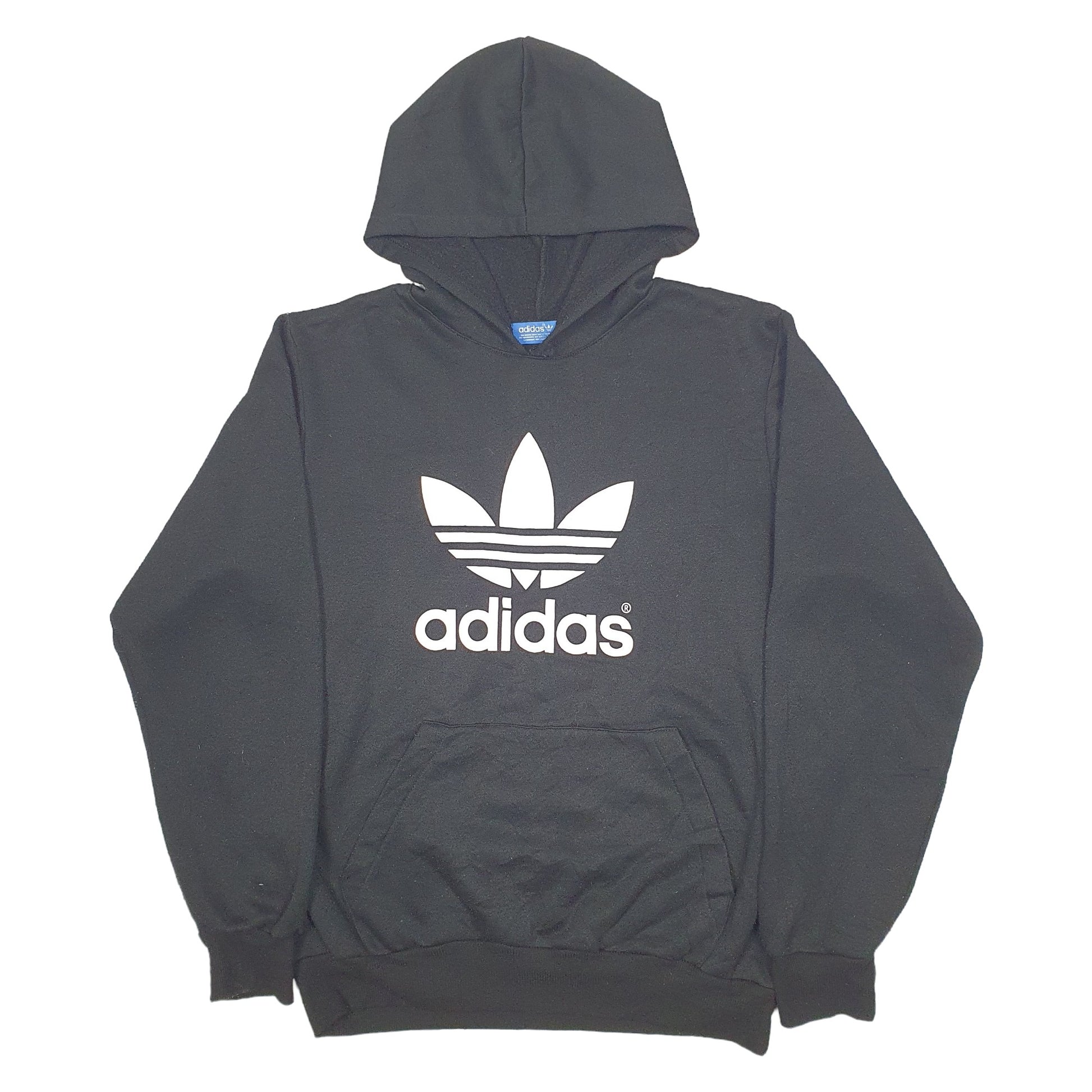 Mens Black Adidas Spellout Hoodie Jumper