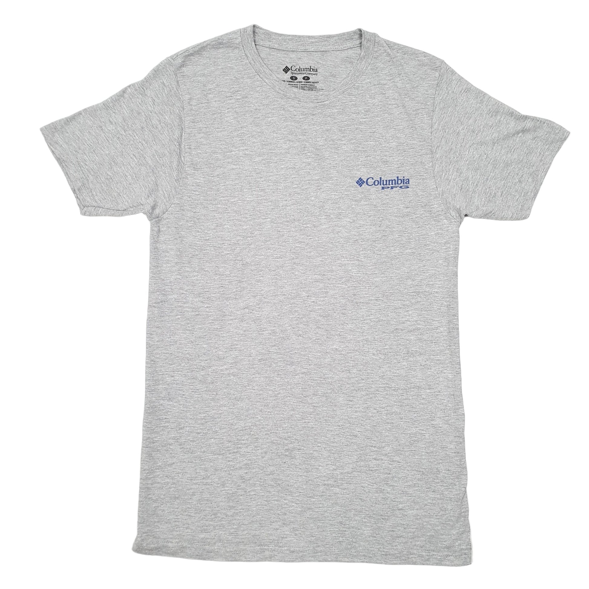 Mens Grey Columbia Sportswear Performance Fishing Gear PFG Short Sleeve T Shirt