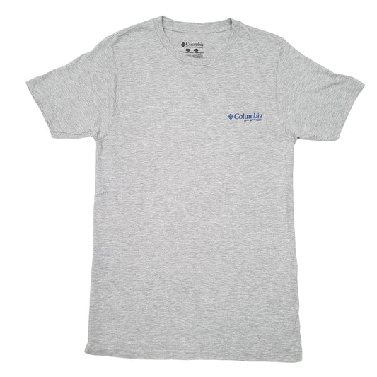 Mens Grey Columbia Sportswear Performance Fishing Gear PFG Short Sleeve T Shirt